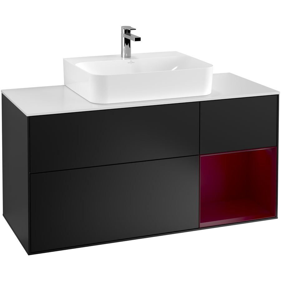 Wastafelonderkast Finion 1200x603x501mm Black Matt Lacquer G171HBPD