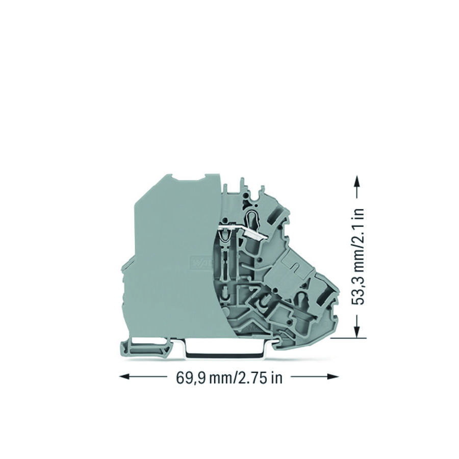 2-etageklem grijze scheidingswand L grijs VVE=50