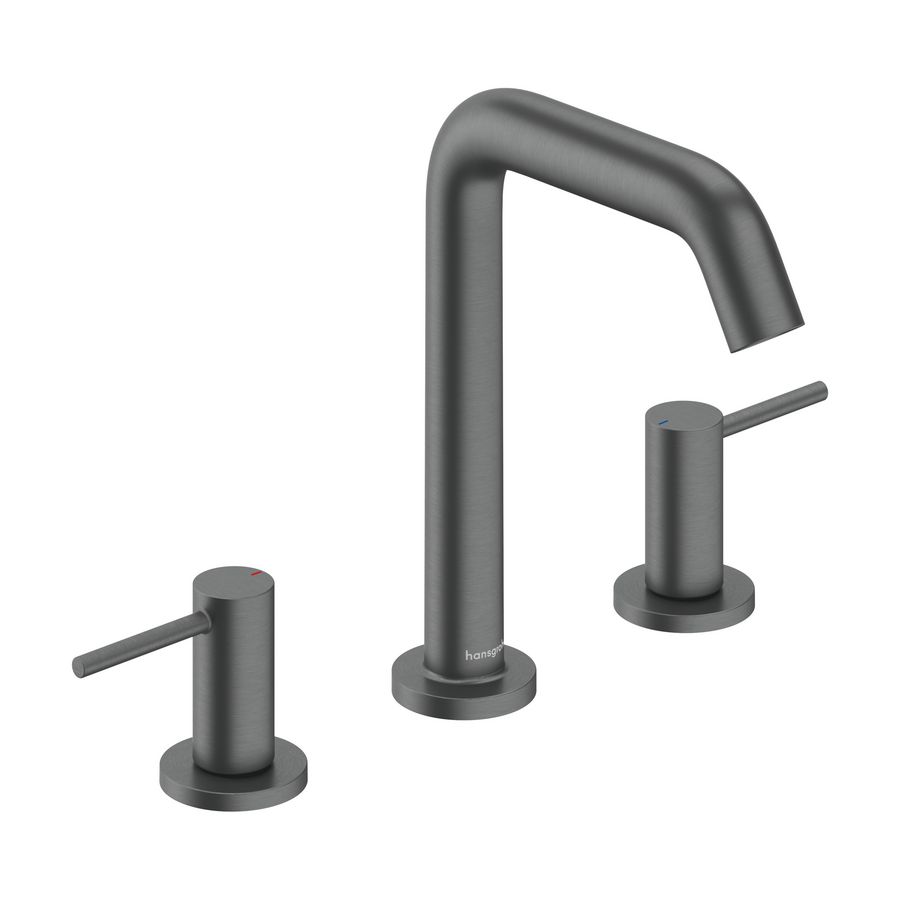 Tecturis S 3-gats wastafelkraan 150 met afvoerplug Brushed Black Chrome