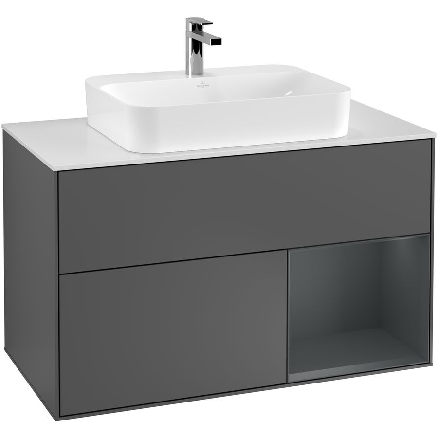 Wastafelonderkast Finion 1000x603x501mm Antr. Matt Lacquer F371HGGK