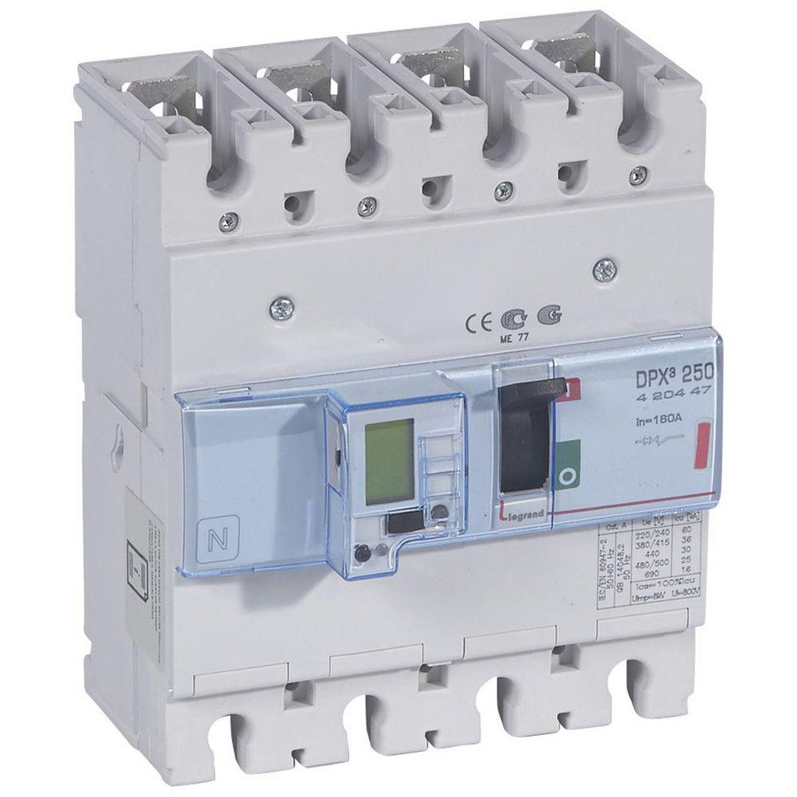 Vermogensschakelaar 250-e + mt 4-polig 160A 36kA DPX3
