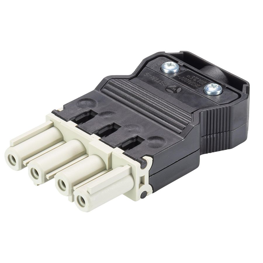 Kabelsteker GST18I4 female grijs schroef VVE=50