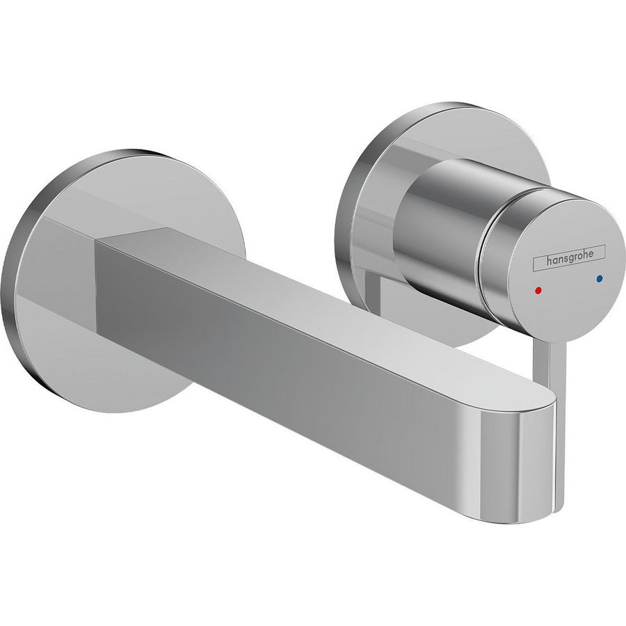 Afbouwdeel Finoris 2-gats wandmengkraan chroom sprong 169mm incl. push-open plug 1.1/4"