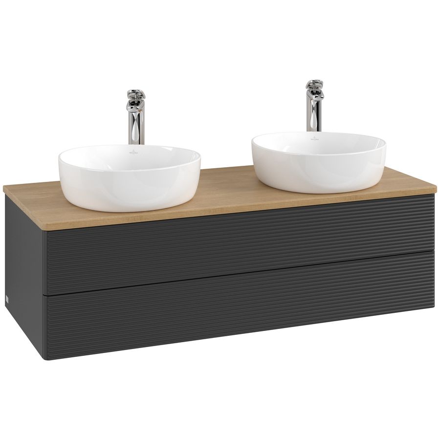 Wastafelonderkast Antao 1200x360x500mm Black Matt Lacquer L24151PD