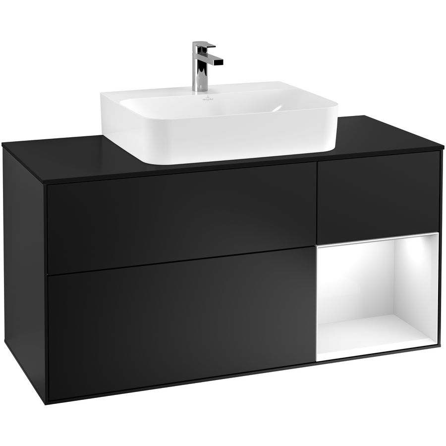 Wastafelonderkast Finion 1200x603x501mm Black Matt Lacquer G172GFPD