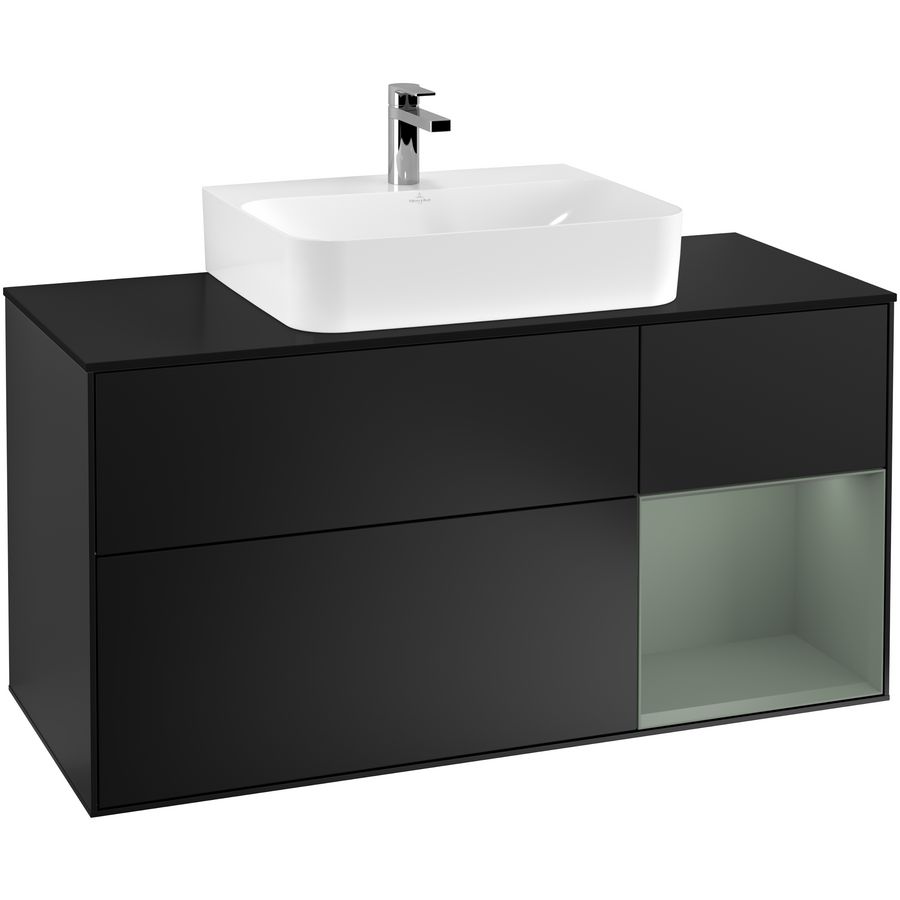 Wastafelonderkast Finion 1200x603x501mm Black Matt Lacquer G172GMPD