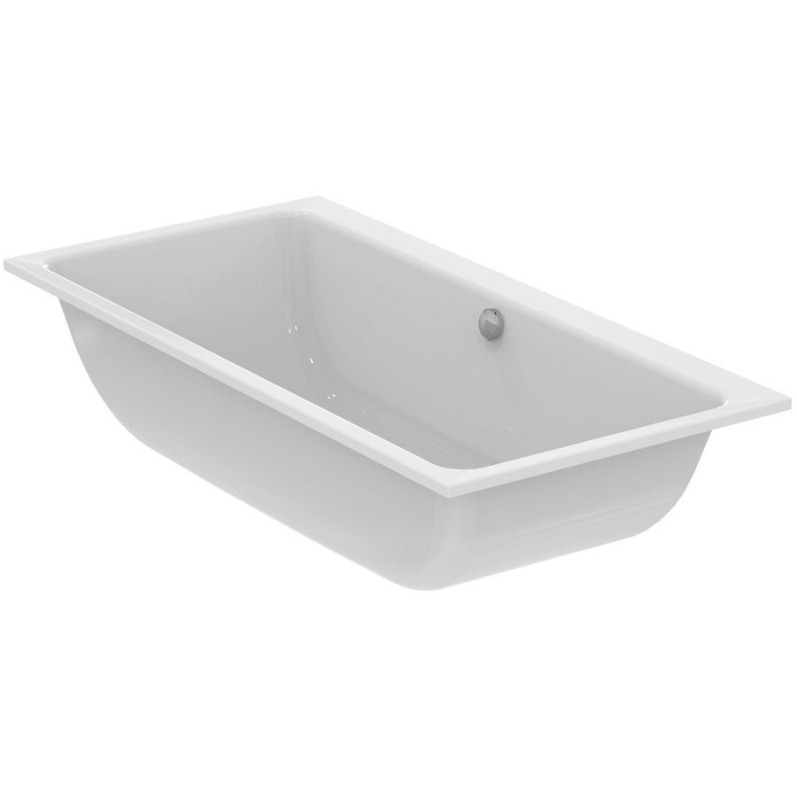 Bad 2000x1000x590mm glanzend wit z. kraangat m. overloop La Dolce Vita