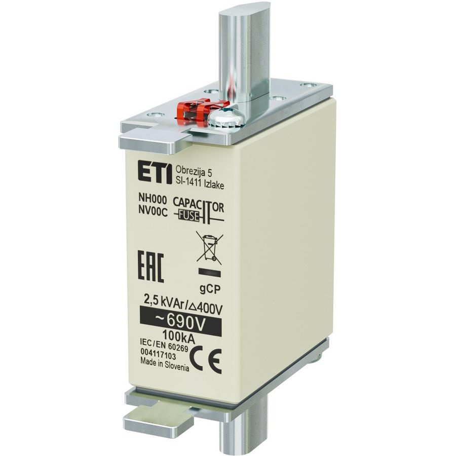 Zekering NH000 gCP 2,5kVAr/690V 4117103 VVE=3