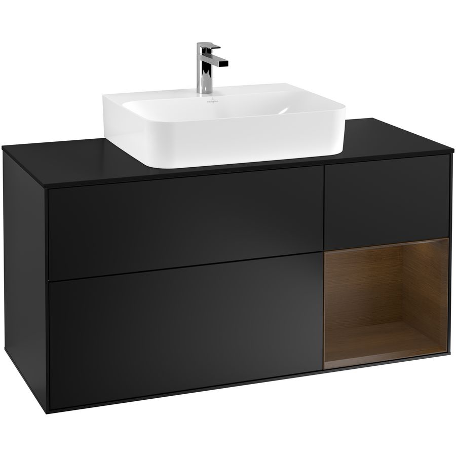 Wastafelonderkast Finion 1200x603x501mm Black Matt Lacquer G172GNPD