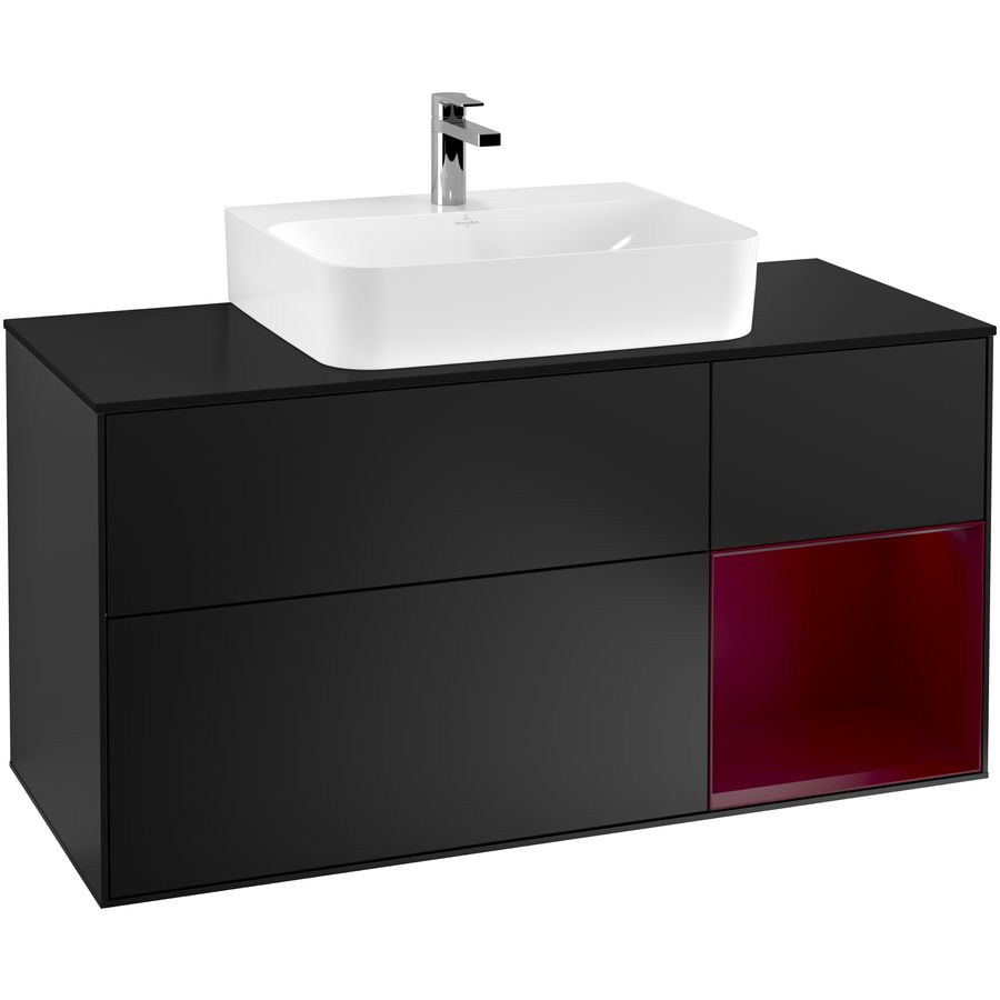 Wastafelonderkast Finion 1200x603x501mm Black Matt Lacquer G172HBPD