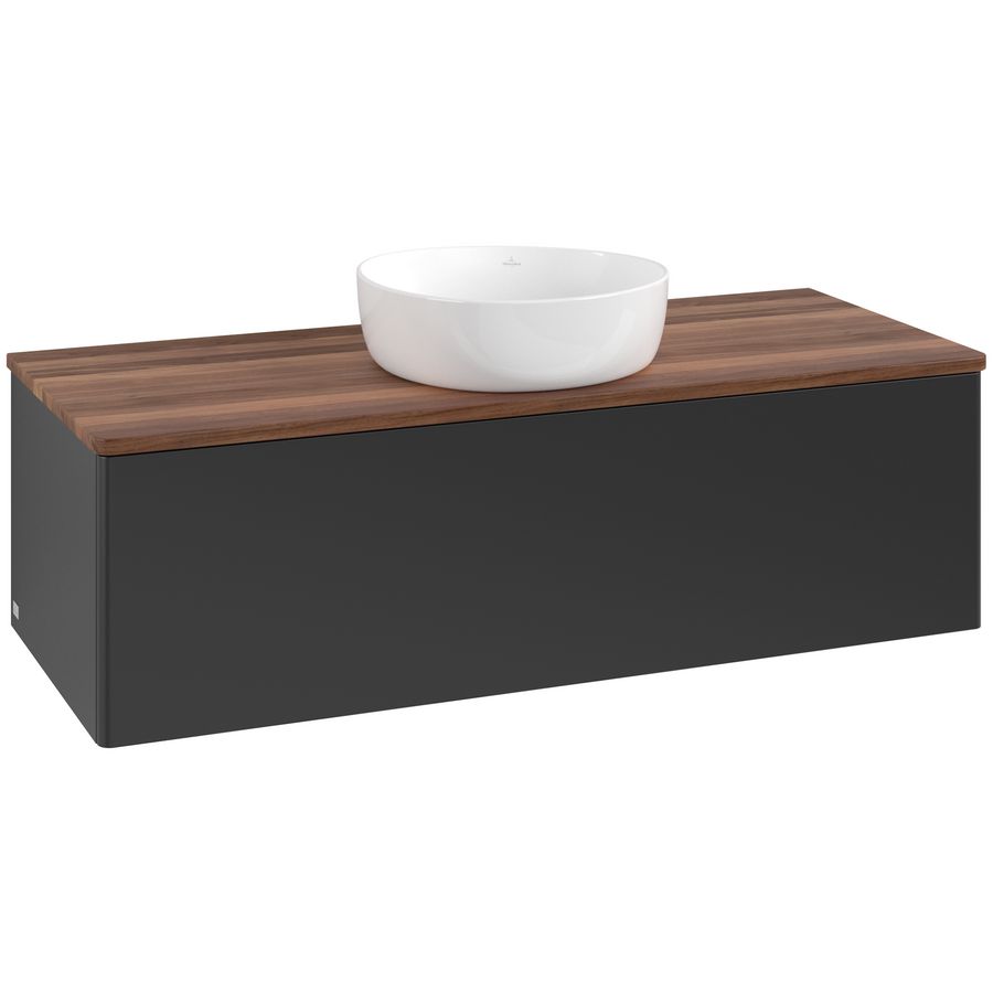 Wastafelonderkast Antao 1200x360x500mm Black Matt Lacquer L32012PD