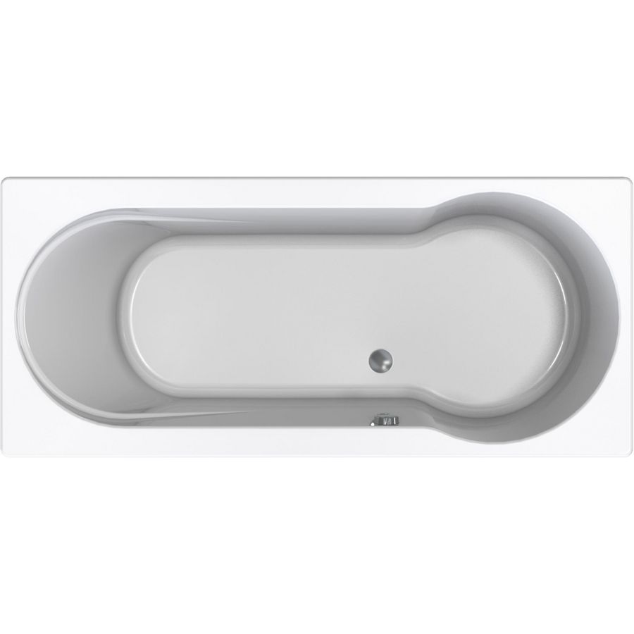 Ligbad met douchegedeelte RE New Fontana 180x80cm wit excl. poten