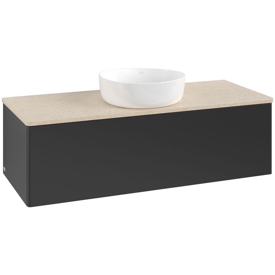 Wastafelonderkast Antao 1200x360x500mm Black Matt Lacquer L32013PD
