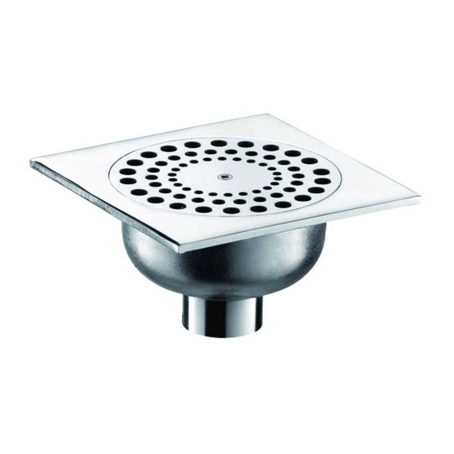 Vloerhevel met plaat 140x140 - verticale uitgang Ø40