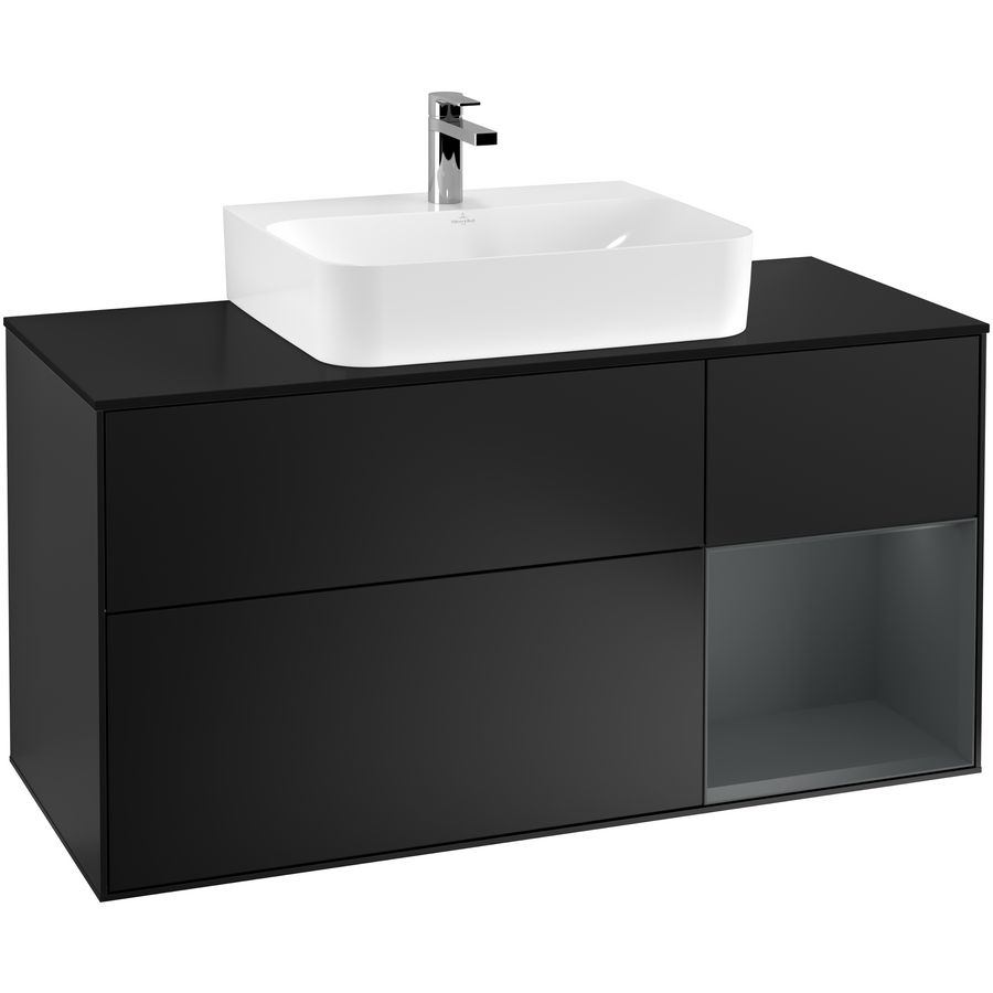 Wastafelonderkast Finion 1200x603x501mm Black Matt Lacquer G172HGPD