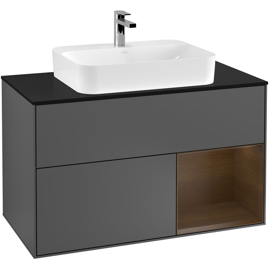 Wastafelonderkast Finion 1000x603x501mm Antr. Matt Lacquer F372GNGK