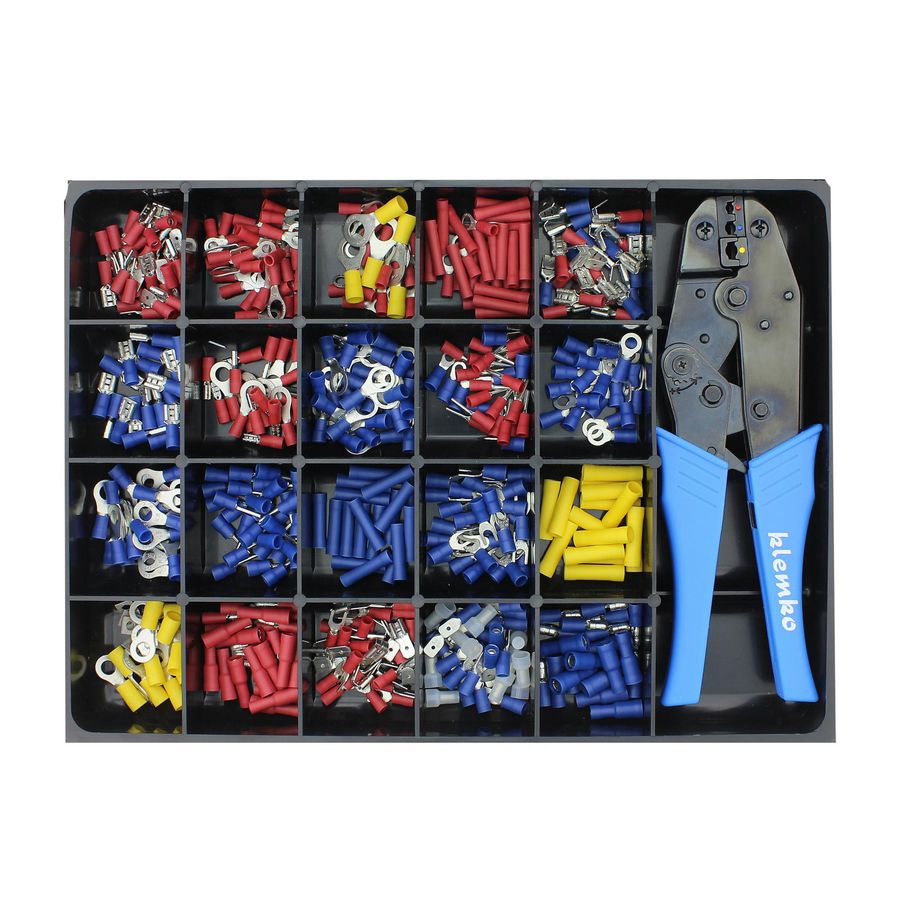 Kabelschoenen geisol. assorti. in metalen kist PVC incl SKT