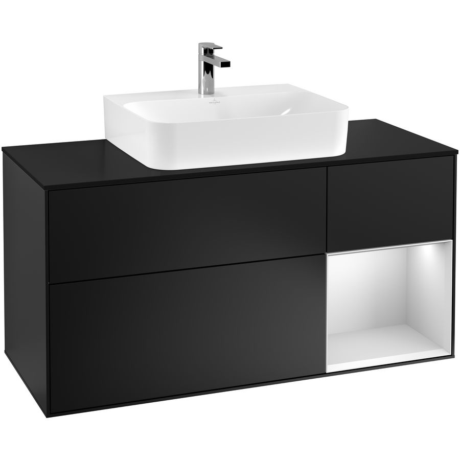 Wastafelonderkast Finion 1200x603x501mm Black Matt Lacquer G172MTPD