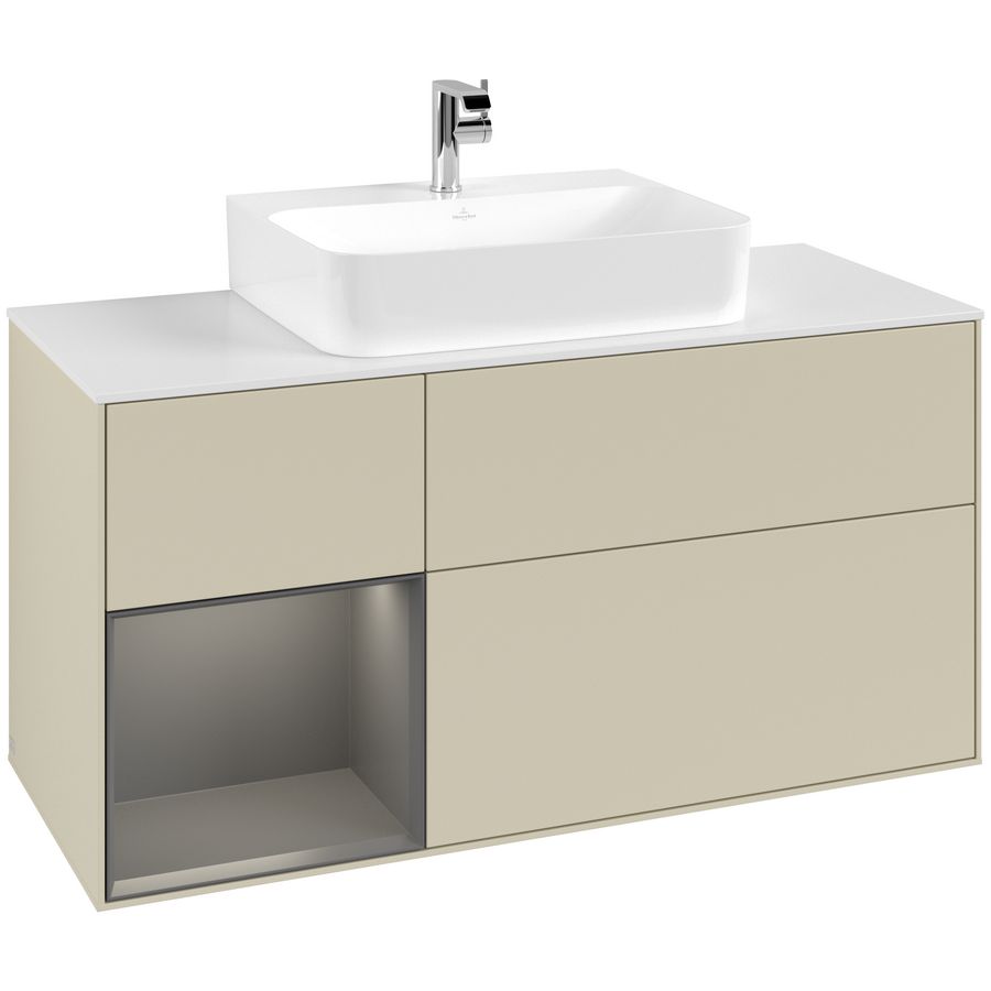 Wastafelonderkast Finion 1200x603x501mm S.Grey Matt Lacquer G161GKHJ