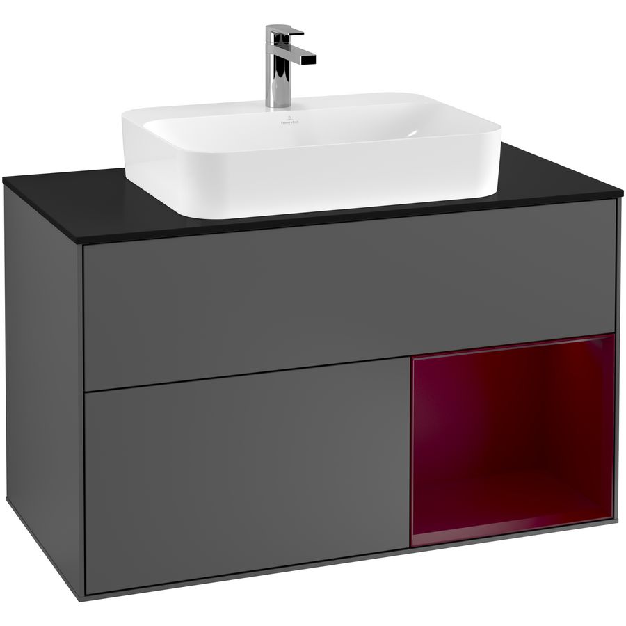 Wastafelonderkast Finion 1000x603x501mm Antr. Matt Lacquer F372HBGK