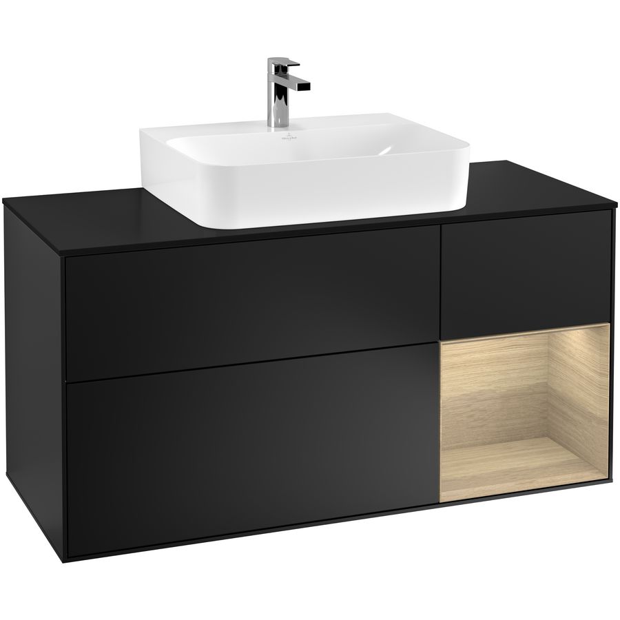 Wastafelonderkast Finion 1200x603x501mm Black Matt Lacquer G172PCPD
