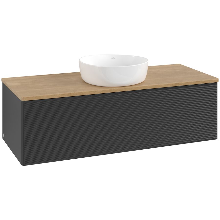 Wastafelonderkast Antao 1200x360x500mm Black Matt Lacquer L32111PD