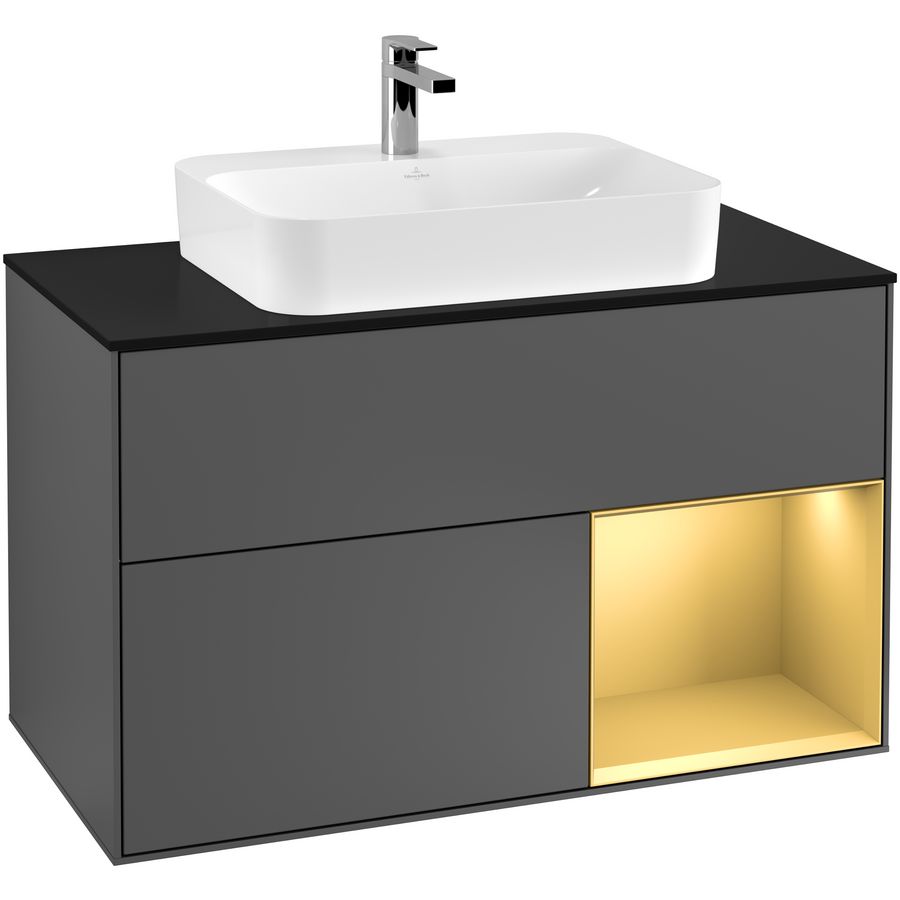 Wastafelonderkast Finion 1000x603x501mm Antr. Matt Lacquer F372HFGK