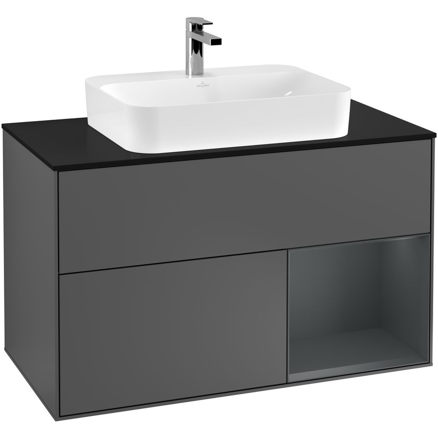 Wastafelonderkast Finion 1000x603x501mm Antr. Matt Lacquer F372HGGK