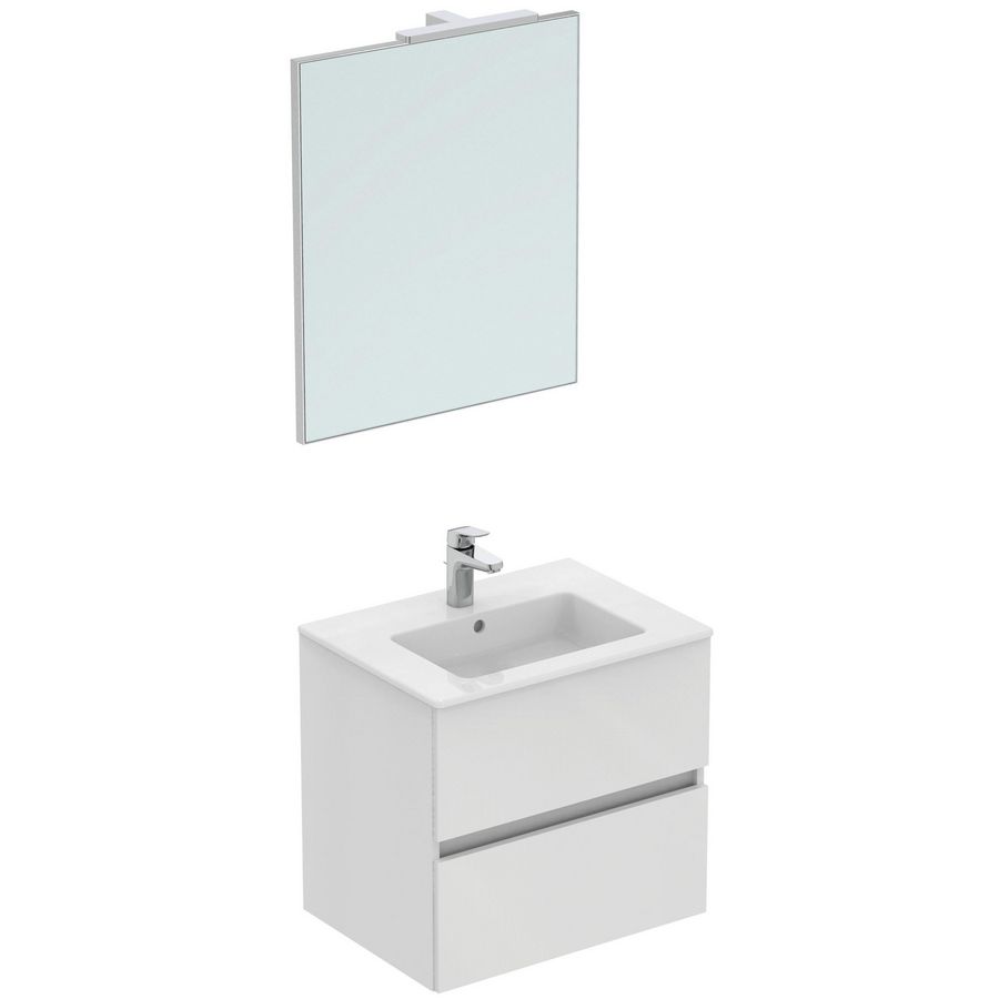 Wastafelmeubel pack 600mm glanzend wit tiempo R0580WG