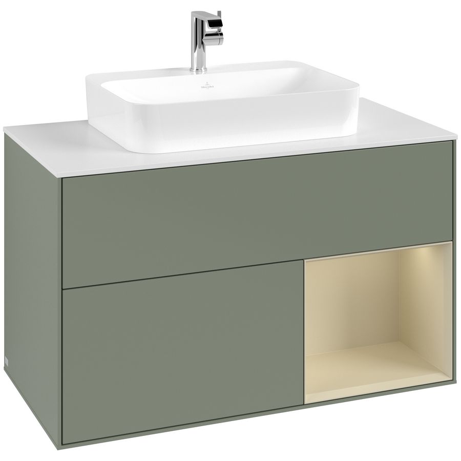 Wastafelonderkast Finion 1000x603x501mm Olive Matt Lacquer G371HJGM