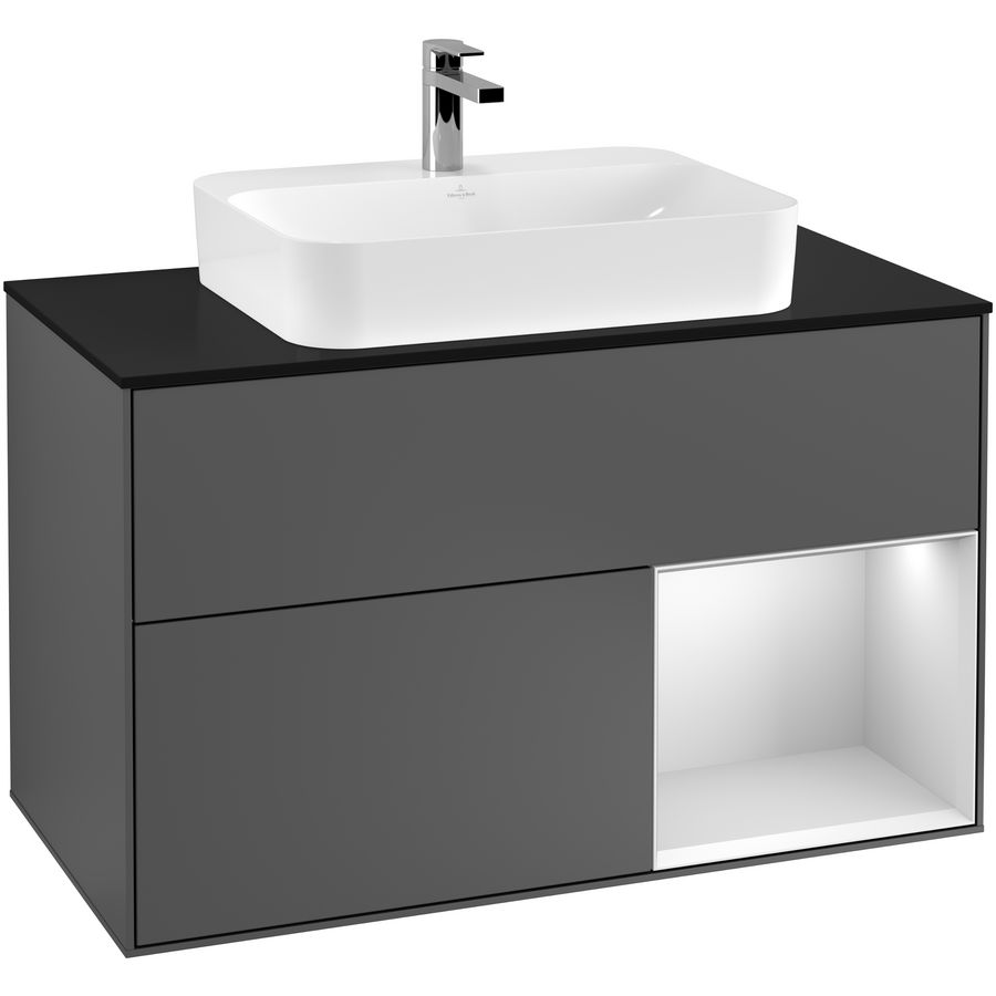 Wastafelonderkast Finion 1000x603x501mm Antr. Matt Lacquer F372MTGK