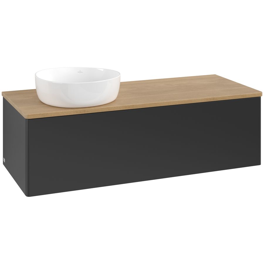 Wastafelonderkast Antao 1200x360x500mm Black Matt Lacquer L33011PD
