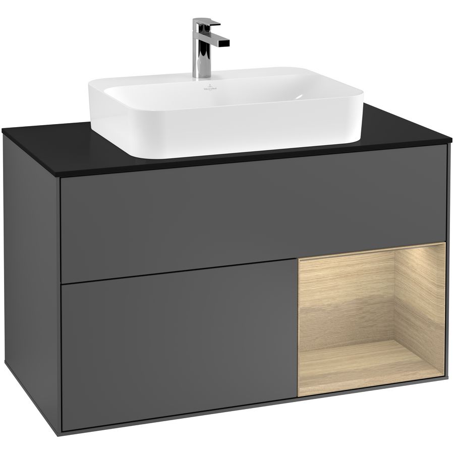Wastafelonderkast Finion 1000x603x501mm Antr. Matt Lacquer F372PCGK