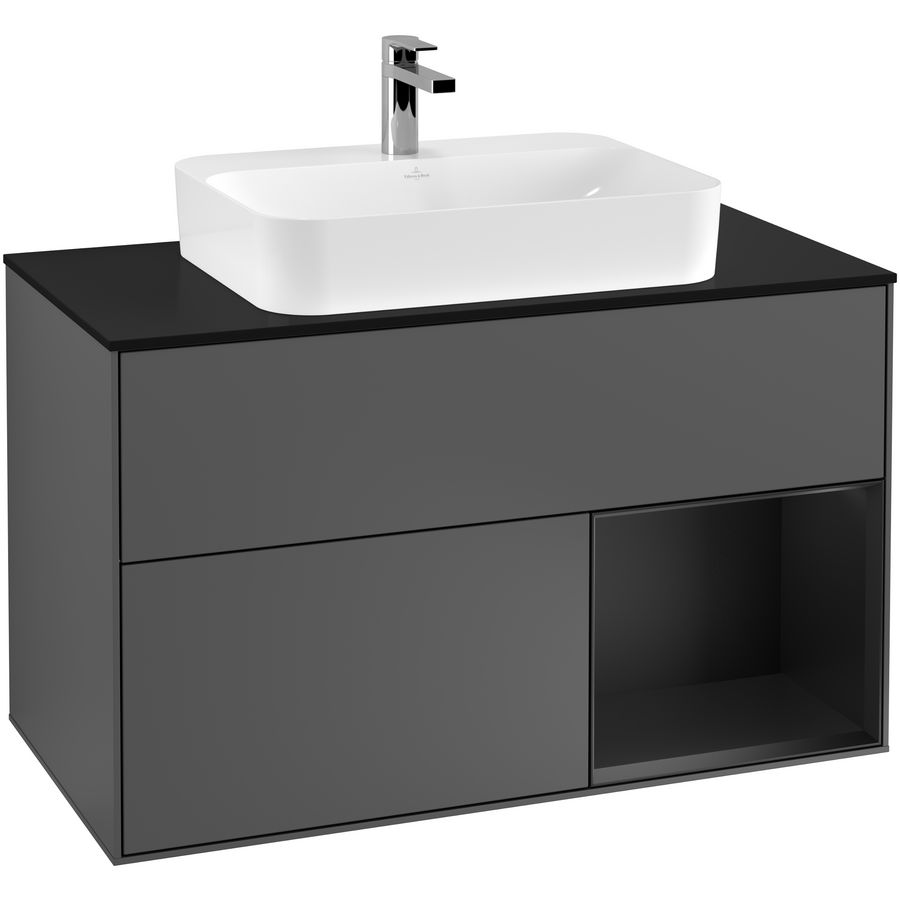 Wastafelonderkast Finion 1000x603x501mm Antr. Matt Lacquer F372PDGK