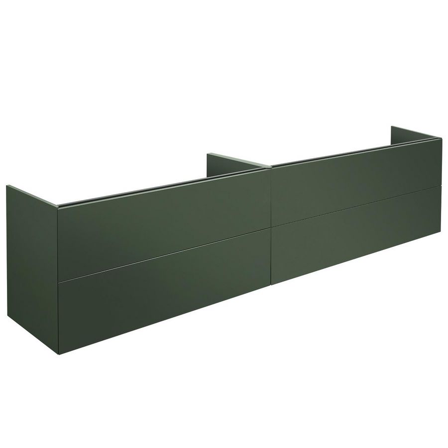 Onderkast DeLuxe (220x45cm) met 4 lades push-to-open - Old pink mat gelakt