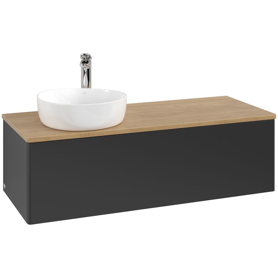 Wastafelonderkast Antao 1200x360x500mm Black Matt Lacquer L33051PD