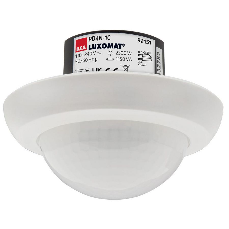 Bewegingsmelder Plafondmontage 360gr. VZ wit IP20 24m 1Kanaa