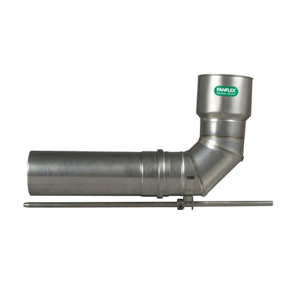 Schachtbocht 90 met INOX adapter met oog RVS D100-100mm