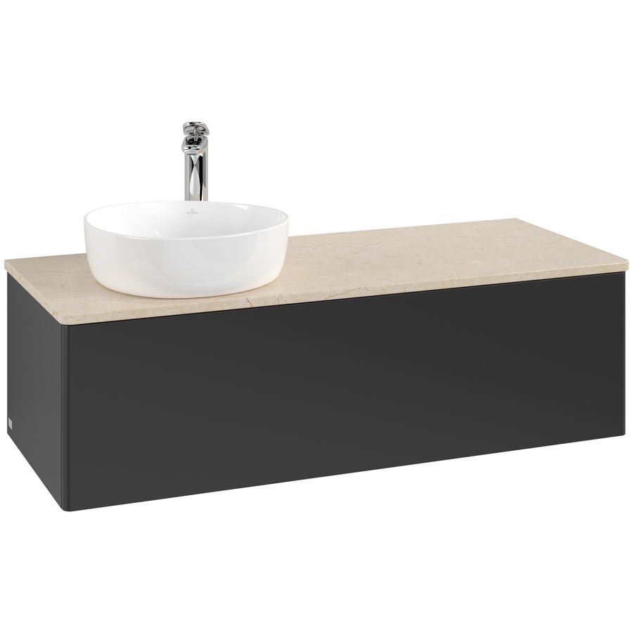 Wastafelonderkast Antao 1200x360x500mm Black Matt Lacquer L33053PD