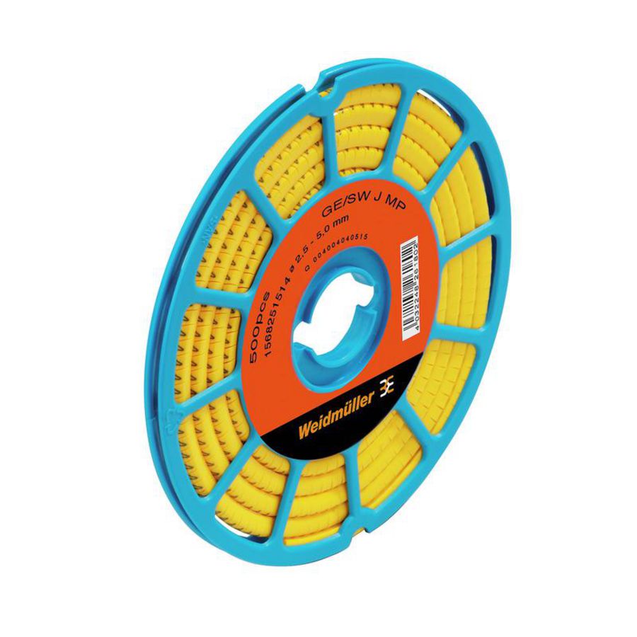 Kabelcoderingsyst. geel geleider O.D.2.5-5mm PVC VVE=500