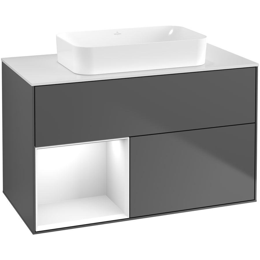 Wastafelonderkast Finion 1000x603x501mm Antr. Matt Lacquer F651GFGK