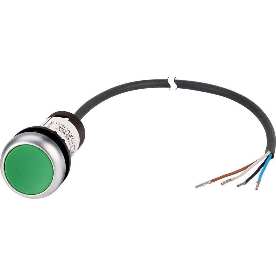 Drukknop RMQ Compact groen vlak terugv. 1no/0nc P65