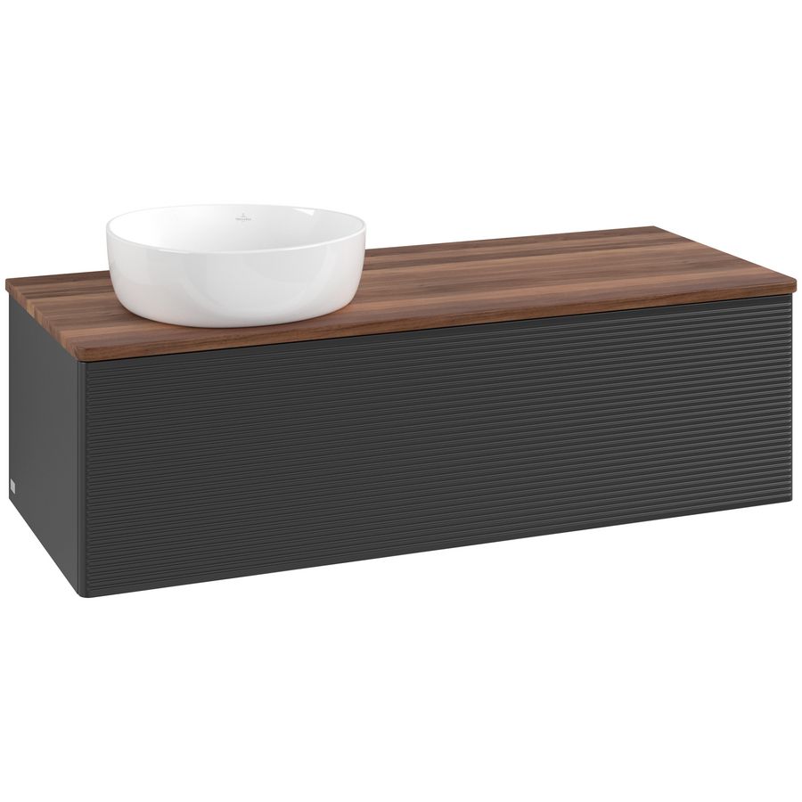 Wastafelonderkast Antao 1200x360x500mm Black Matt Lacquer L33112PD