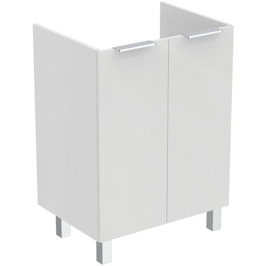 Wastafelmeubel 600x440x825mm 2 dr wit poten Tiempo