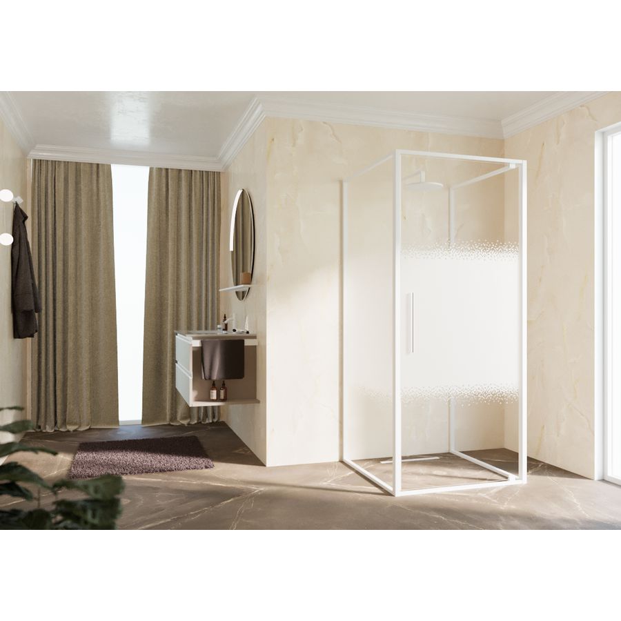 Draaideur RIGA G 660-690x2000mm Rose-1 motief profiel matwit