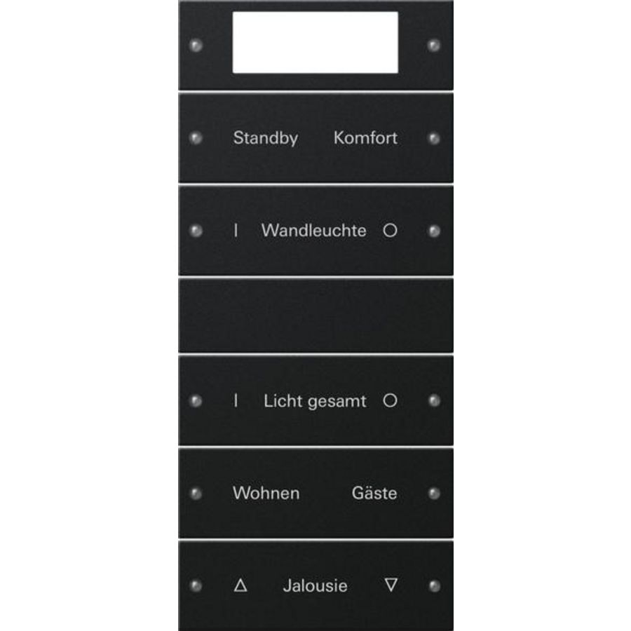 Wippenset 5-voudig Plus (2+3) beschr. System 55 zwart m(gel.)