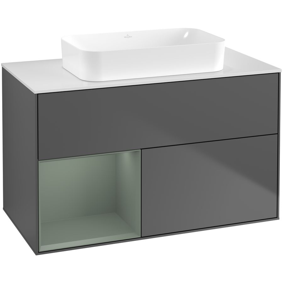 Wastafelonderkast Finion 1000x603x501mm Antr. Matt Lacquer F651GMGK