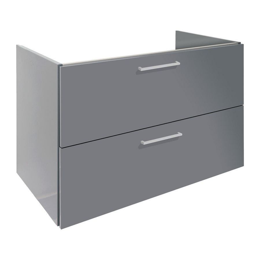 Onderkast (100x40cm) met 2 lades met handgreep - 10 - White hoogglans gelakt