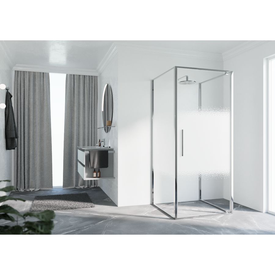 Draaideur RIGA G 660-690x2000mm Rose-1 motief profiel chroom