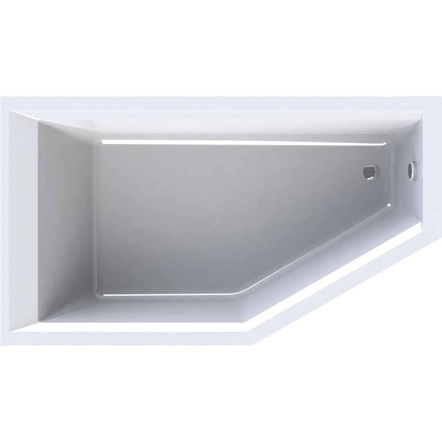 Ligbad Pelagia rugdeel LI 160x90cm wit excl. poten